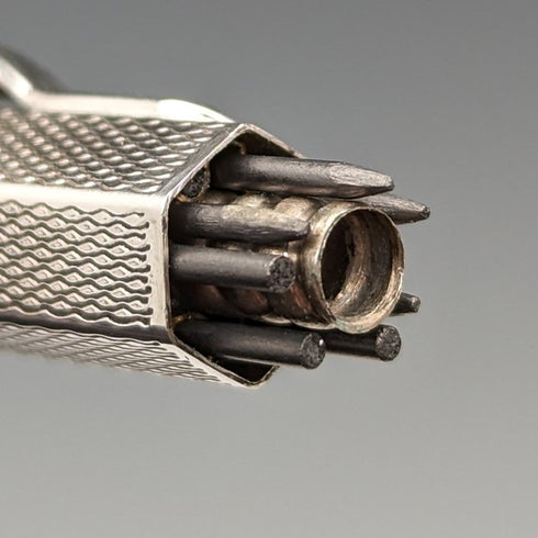 1956 英國 Yard O' 紅色純銀六角形自動鉛筆(附盒子)